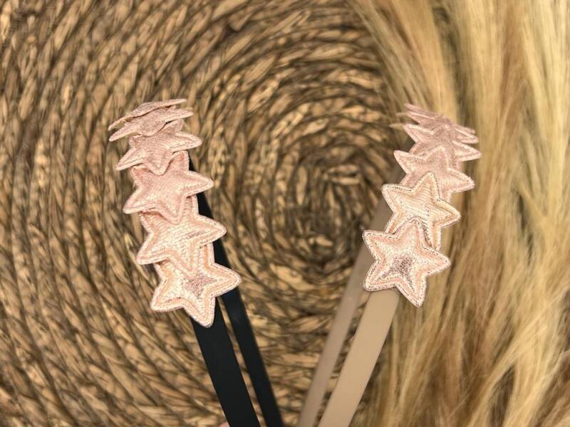Diadeem met sterretjes - kerstcollectie - glitters - ster – rosé — Khaki diadeem