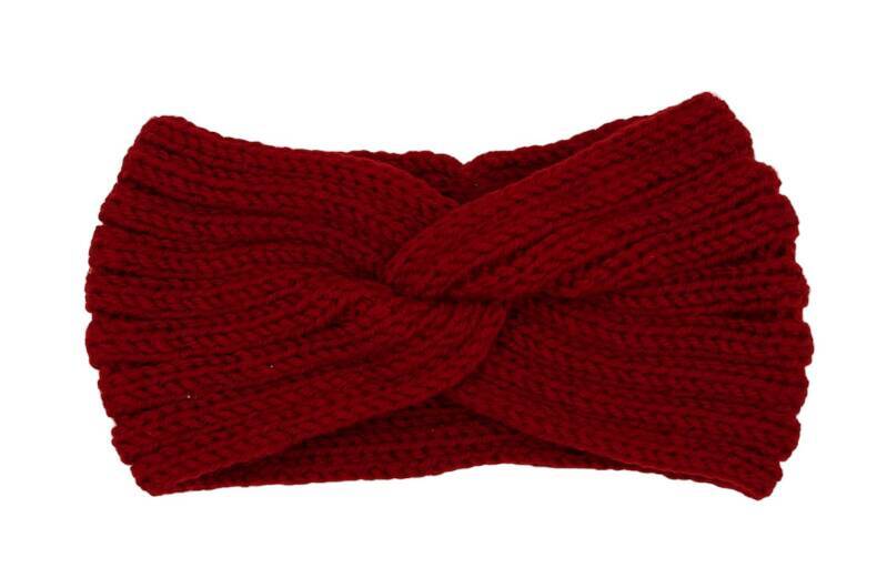 Hoofdband winter - dames - vrouwen - kinderen - donkerrood