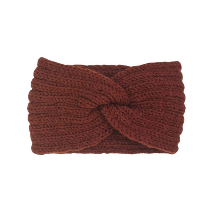Hoofdband winter - dames - vrouwen - rood/bruin
