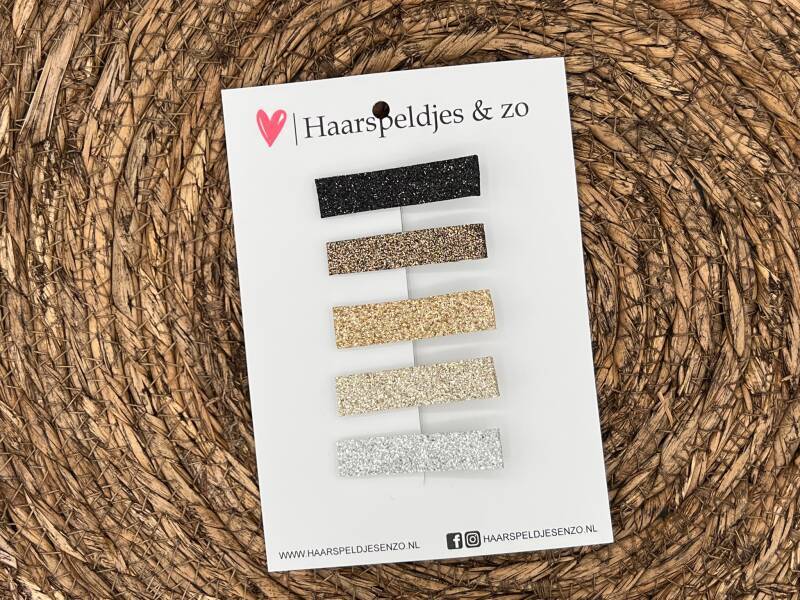 Haarspeldjes Juul - kerstcollectie - glitters - alligatorclip