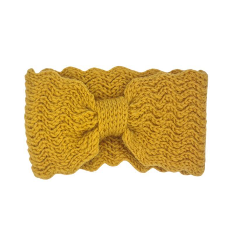 Hoofdband winter - dames - vrouwen - okergeel