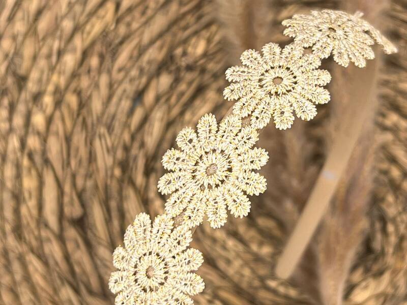Diadeem flower - haarband - bloemetjes goud - bloemen
