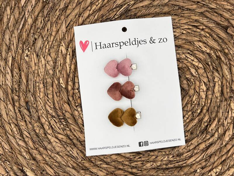 Haarclip hearts setje 2 - hartjes - alligatorclip - haarspeldjes