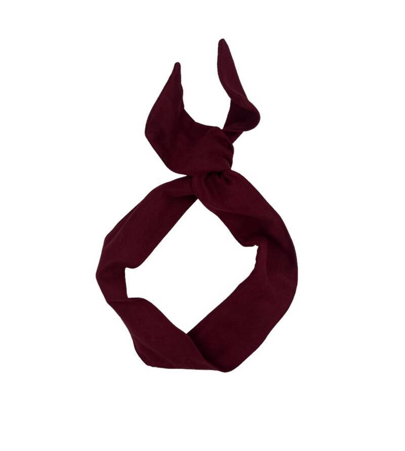 Bandeau haarband met ijzerdraad - meisjes / kinderen / volwassenen - vintage haarbanden - haaraccessoires - stof - donkerrood - imitatie suède