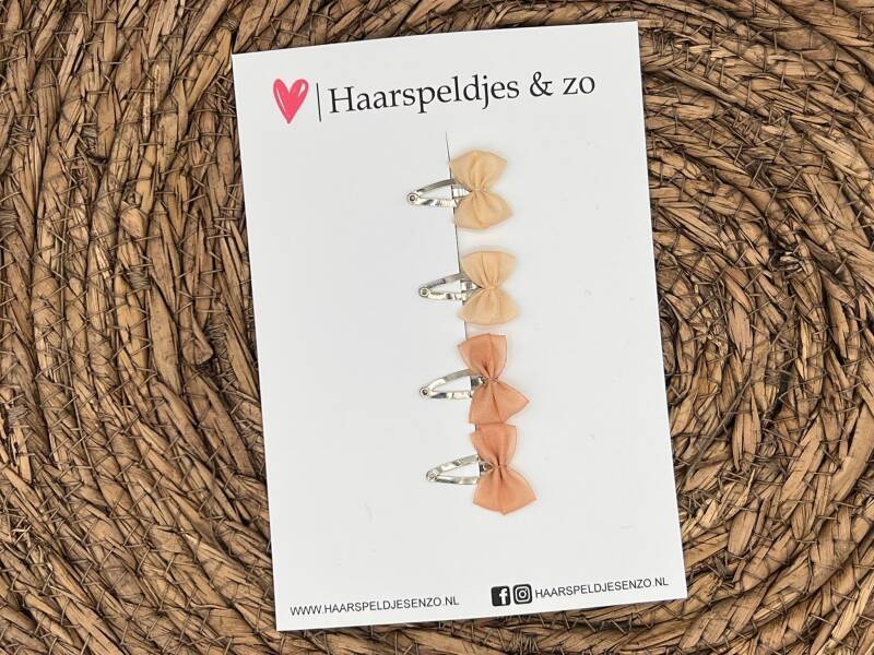 Baby haarspeldjes setje 14 - mini - 2cm groot - voor de eerste lokjes haar - strikjes