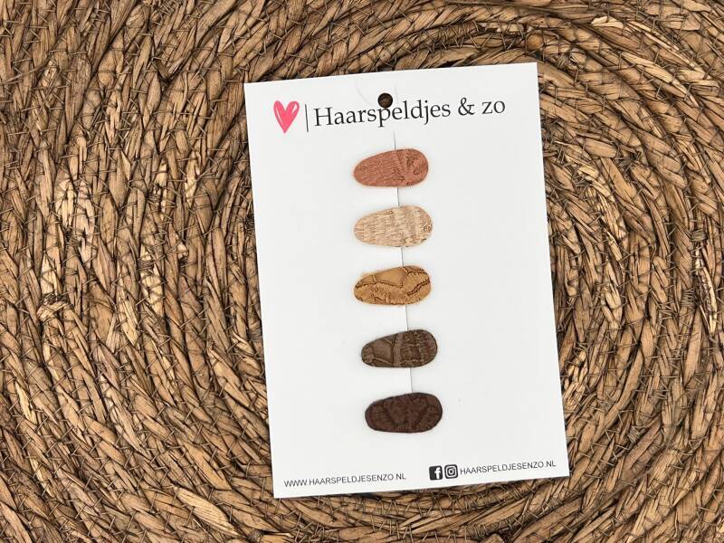 Baby haarspeldjes setje 21 - mini - 2cm groot - voor de eerste lokjes haar - imitatieleer