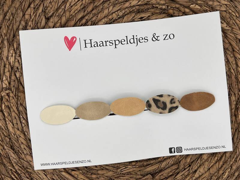 Haarspeldje antislip - baby's - kinderen - meisjes - setje 9 - mix - imitatieleer
