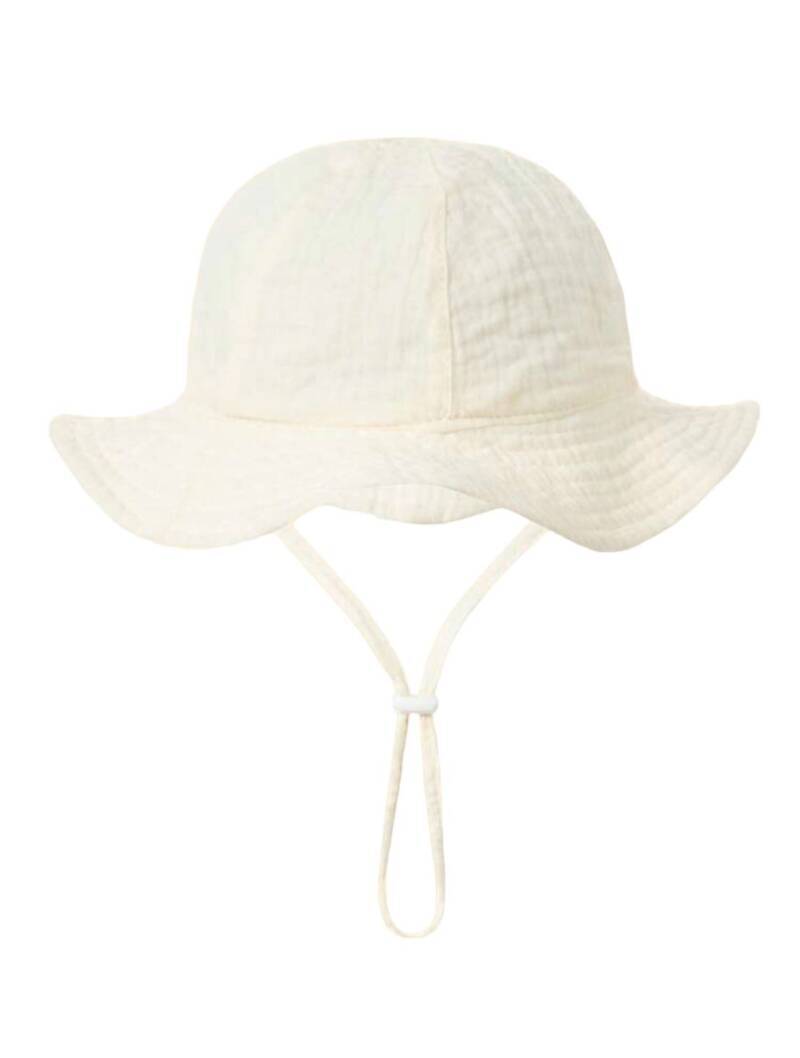 Zomerhoed baby - dreumes - meisje - jongen - zonnehoed - zomer - hydrofiele stof - katoen - beige