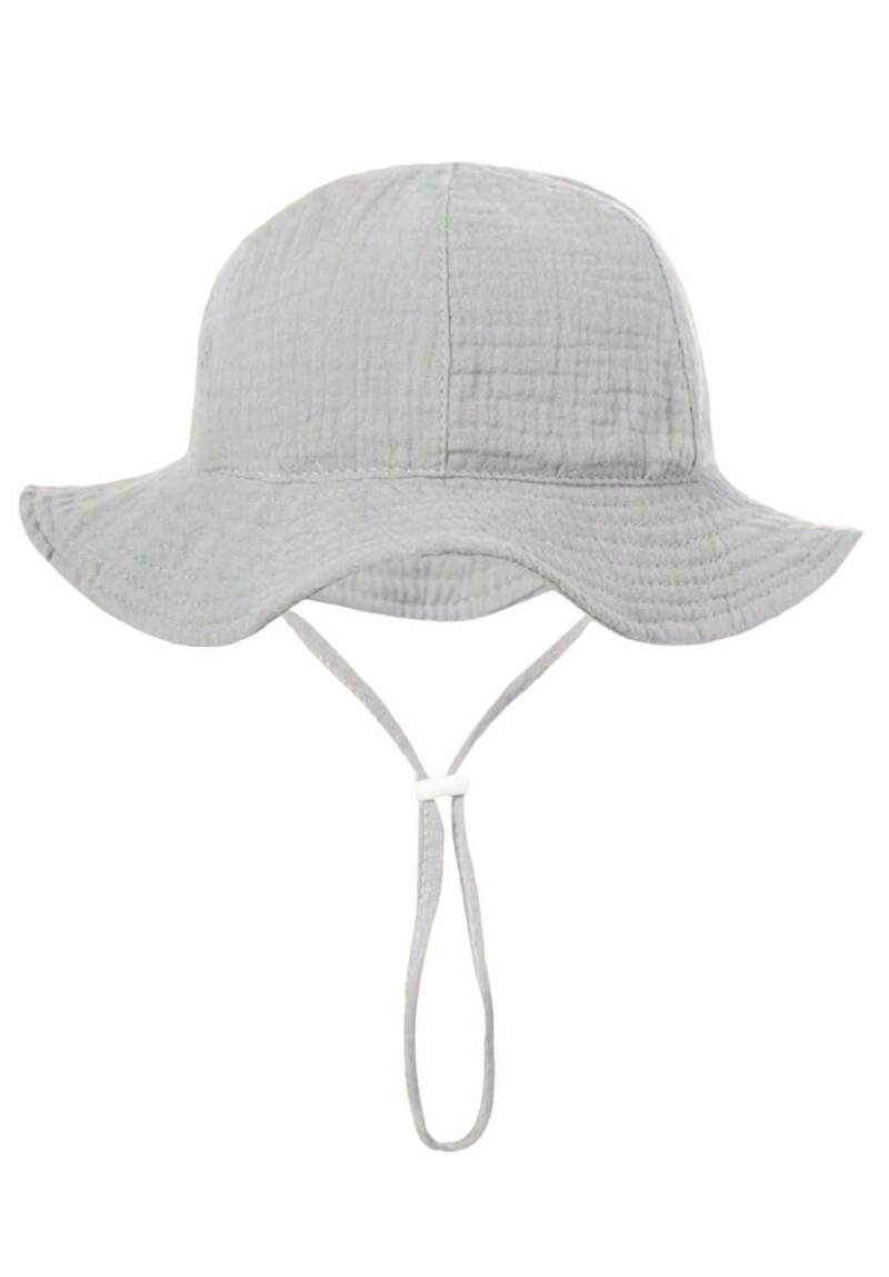 Zomerhoed baby - dreumes - meisje - jongen - zonnehoed - zomer - hydrofiele stof - katoen - grijs