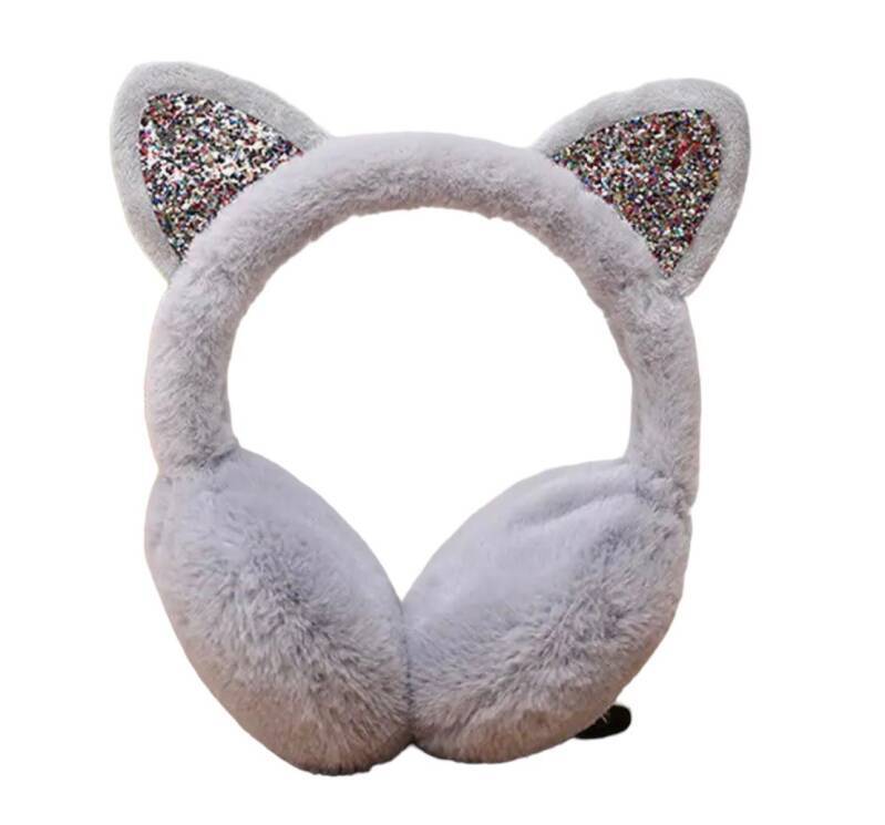 Oorwarmers kind - winter - warm - meisjes - kattenoortjes - grijs