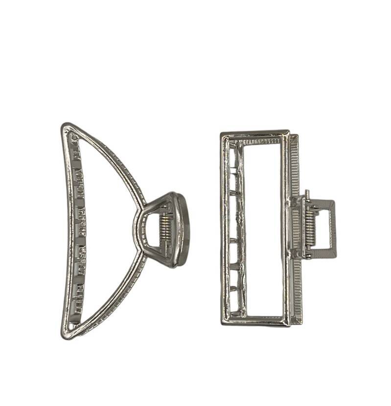 Haarklem - haarklauw - zilver - groot - setje van twee