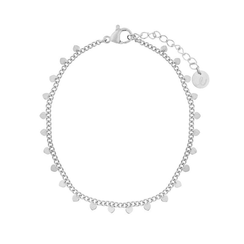 ADULTS - Armband om te delen - kleine hartjes - stainless steel (verkleurt niet) - met verlengkettinkje - goud en zilver — Zilver (16,95)