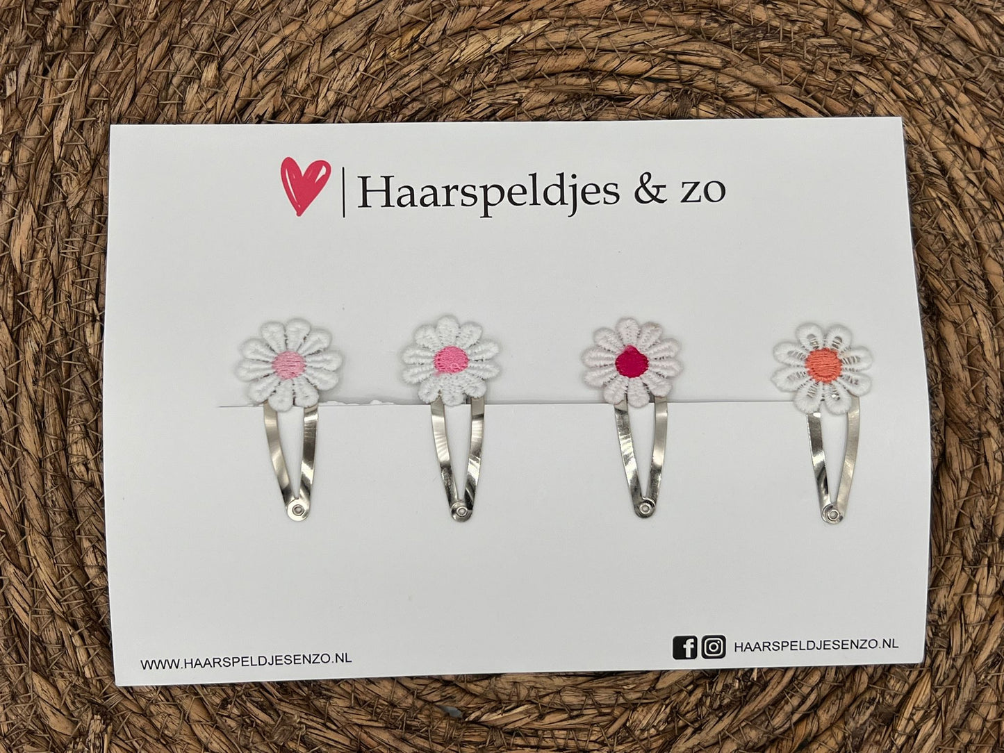 Lot de 6 pinces à cheveux fleuries - fleurs - printemps - été - épingles de 5 cm