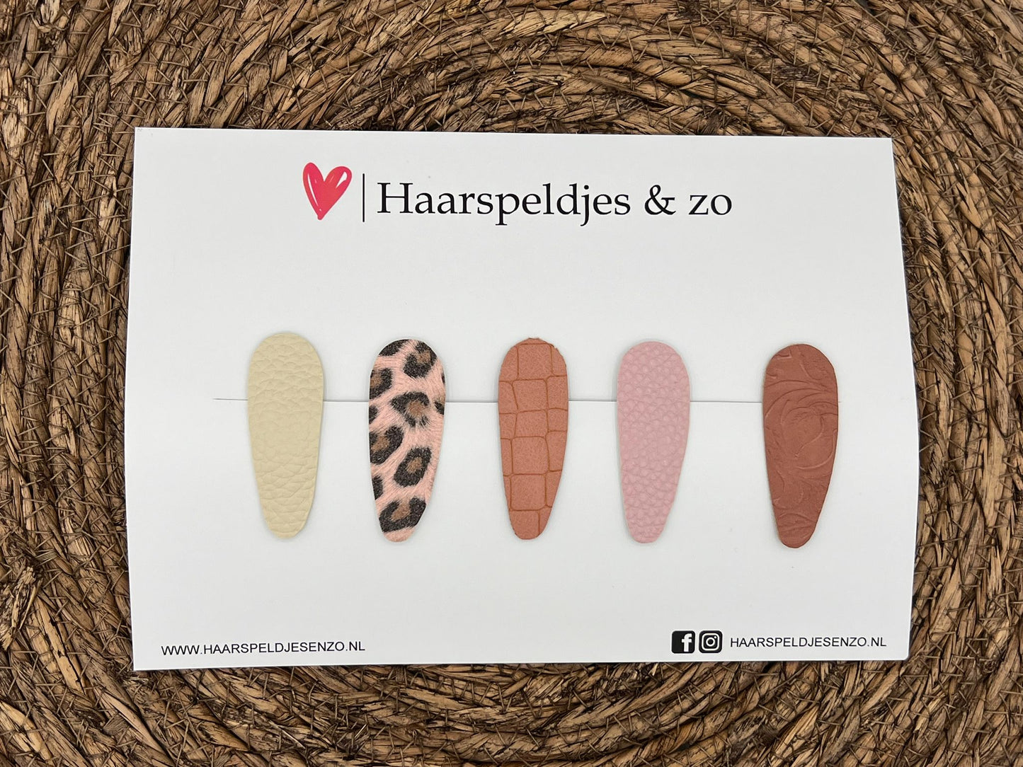 Lot de 3 pinces à cheveux Lott - pinces en simili cuir - pinces de 5 cm