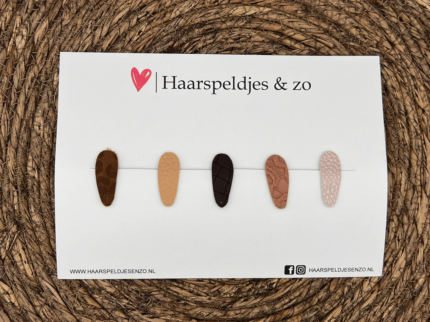 Lot de 7 pinces à cheveux Lott - pinces en simili cuir - pinces de 3 cm