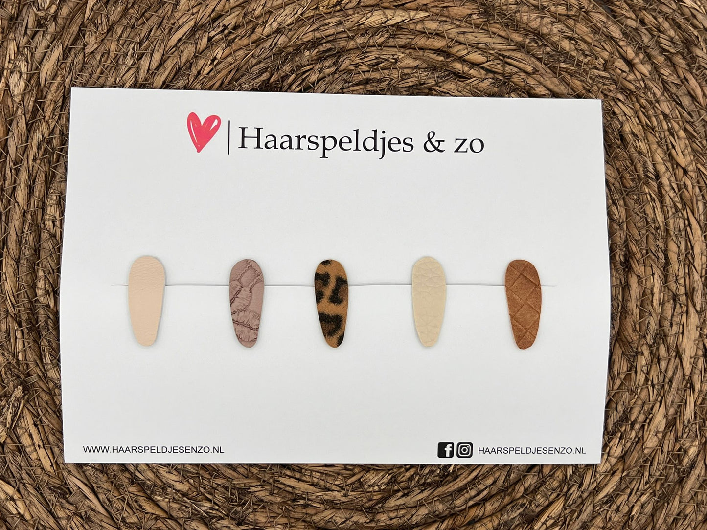 Lot de 9 pinces à cheveux Lott - pinces en simili cuir - pinces de 3 cm