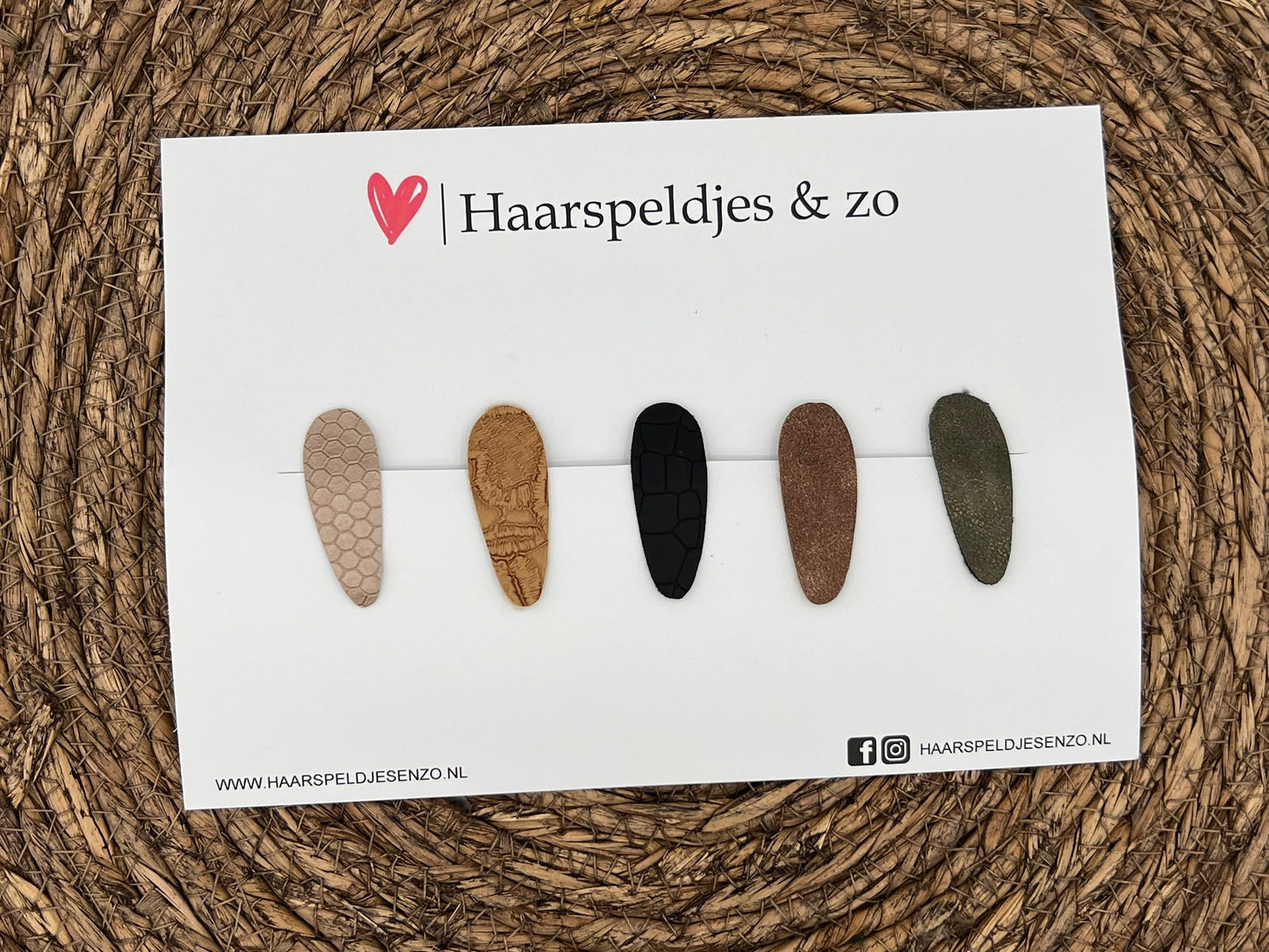 Lot de 11 pinces à cheveux Lott - pinces en simili cuir - pinces de 4 cm