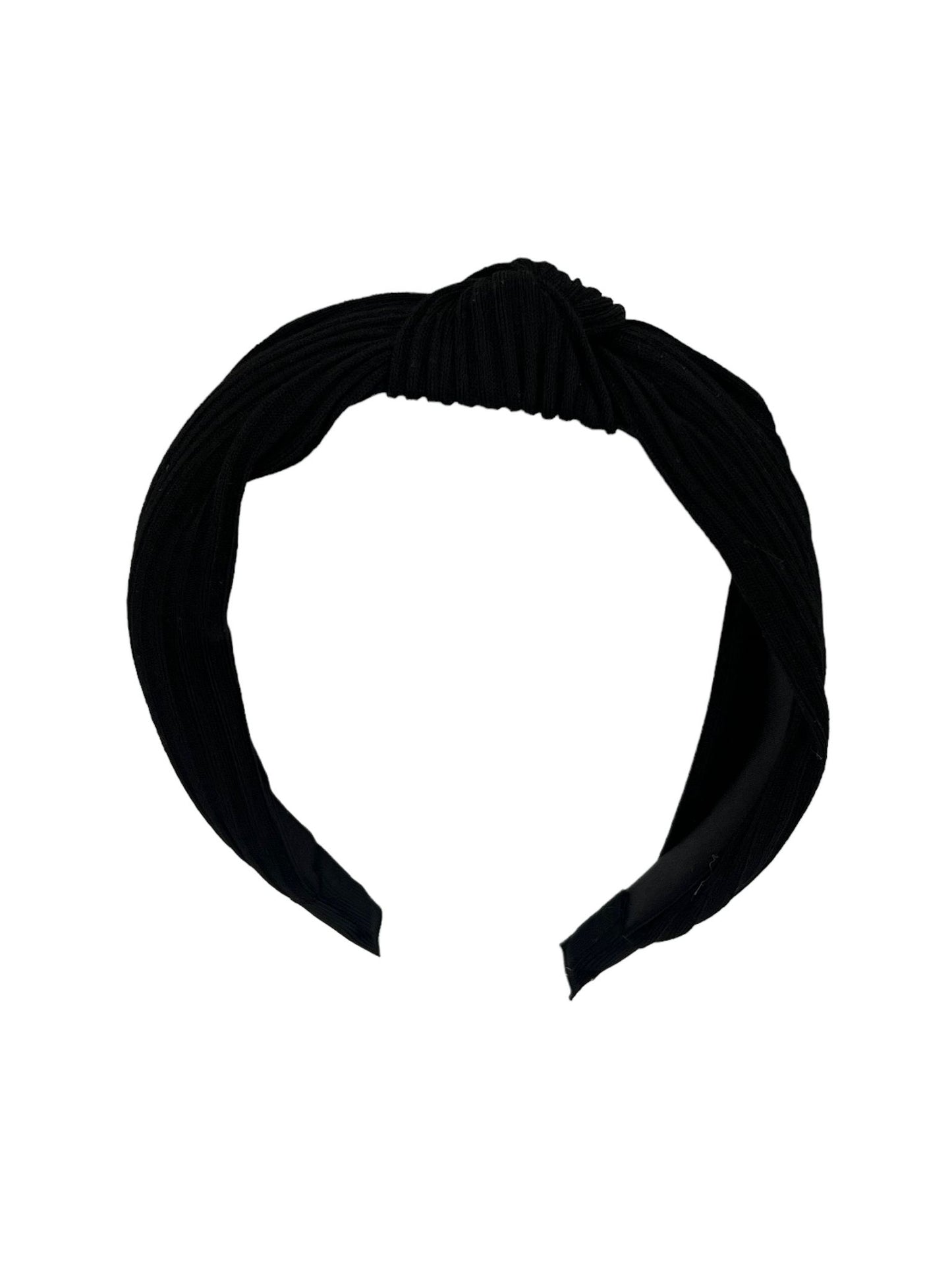 Bandeau en tissu noir à nœud