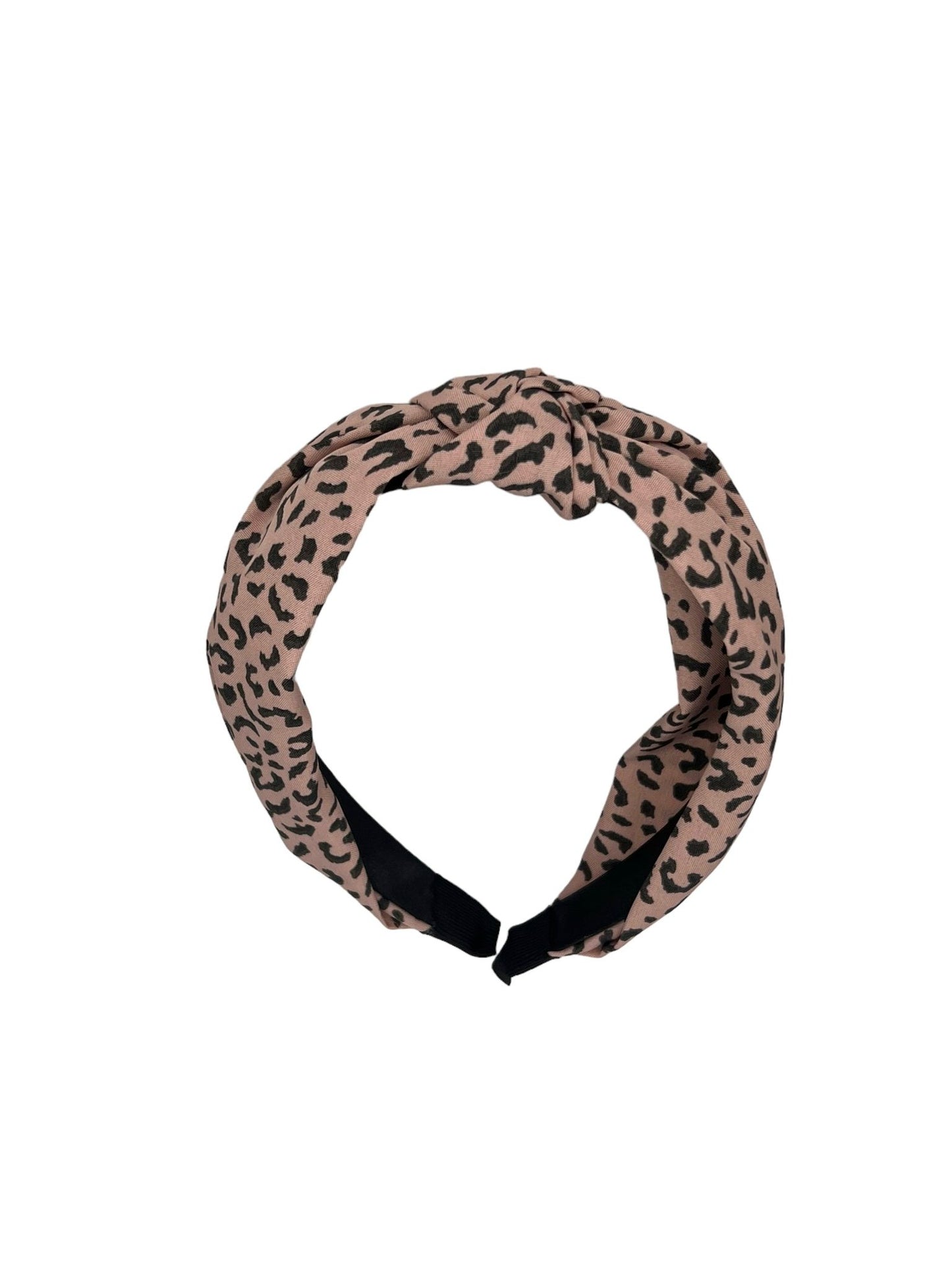 Diadeem - stof - haarband - met panterprint - roze