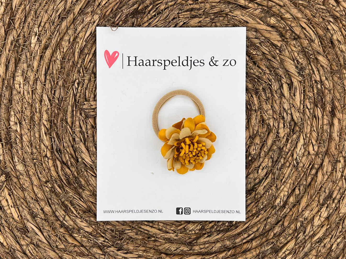 Élastique - à l'unité - couleurs tendance - avec fleur - filles - floraison - jaune ocre