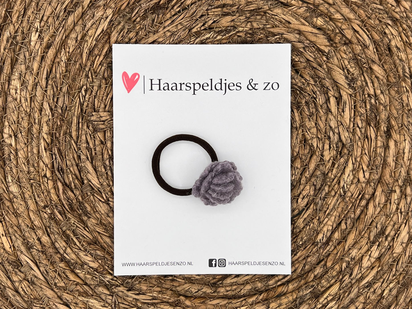 Élastique - à l'unité - couleurs tendance - avec fleur - laine - filles - floraison - violet