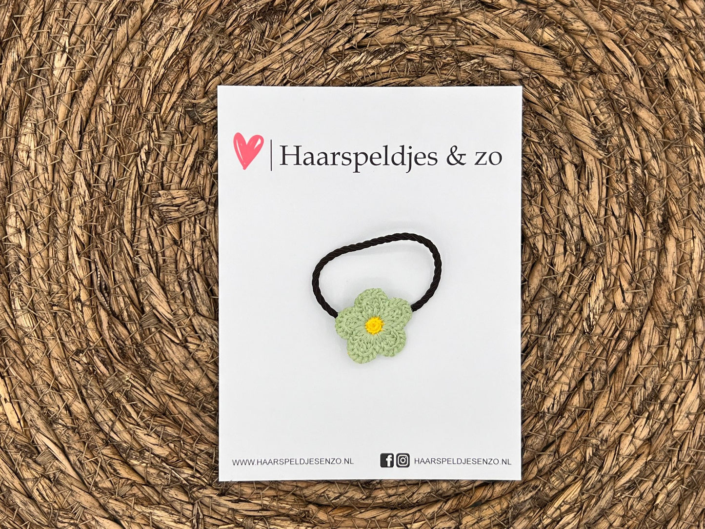 Élastique - à l'unité - couleurs tendance - avec fleur - filles - floraison - vert