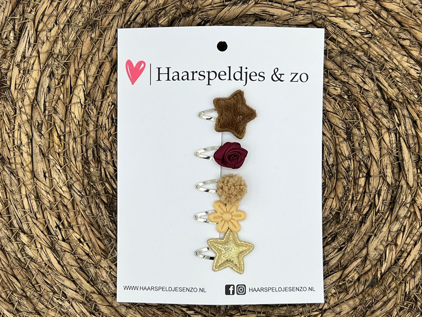 Baby hair clips set 67 - mini - 2cm large - try-out - mix - for the first locks of hair - flowers - brown/khaki - glitter - Christmas - holidays