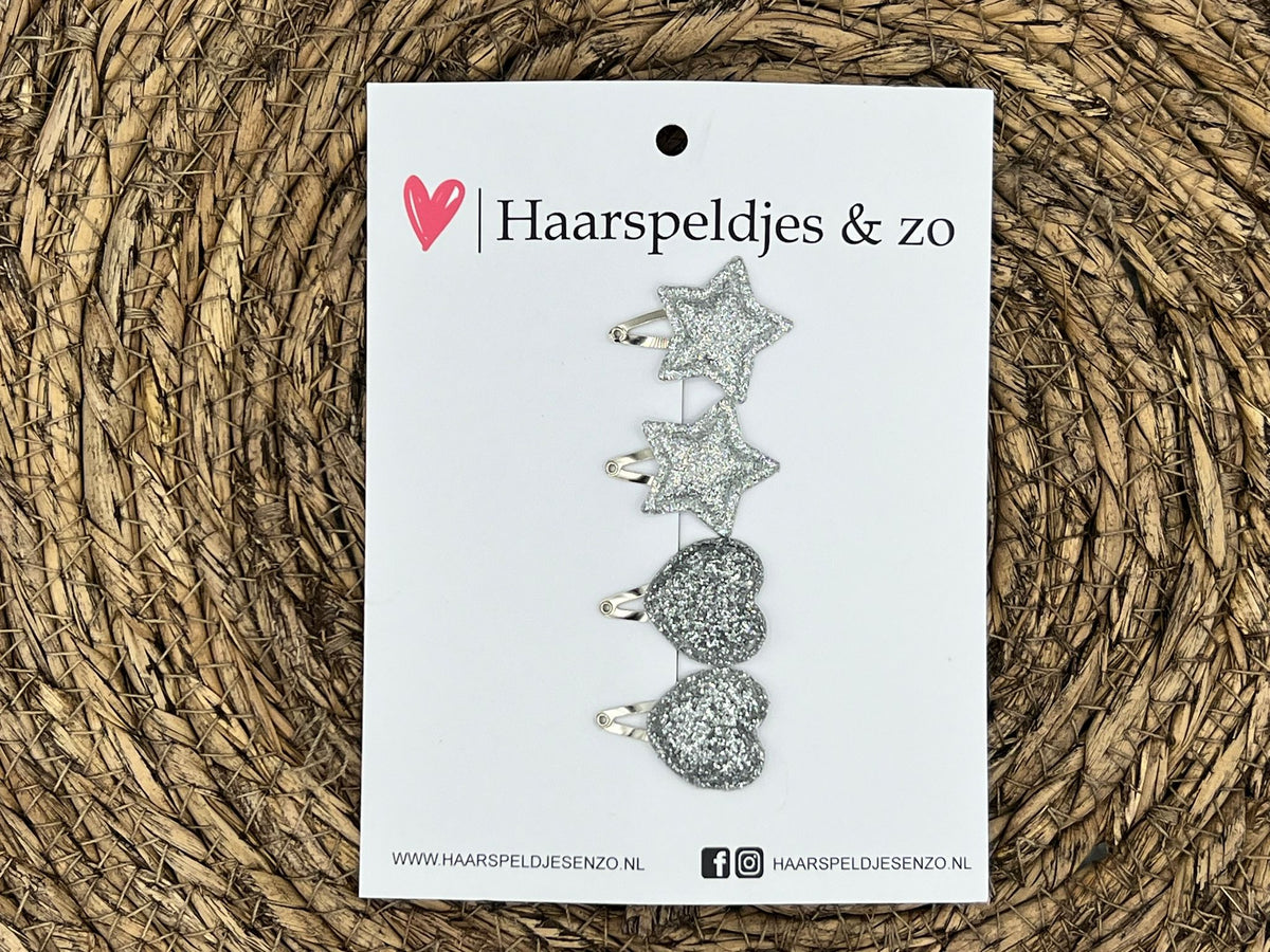Baby hair clips set 68 - mini - 2cm large - try-out - mix - for the first locks of hair - flowers - silver - glitter - Christmas - holidays