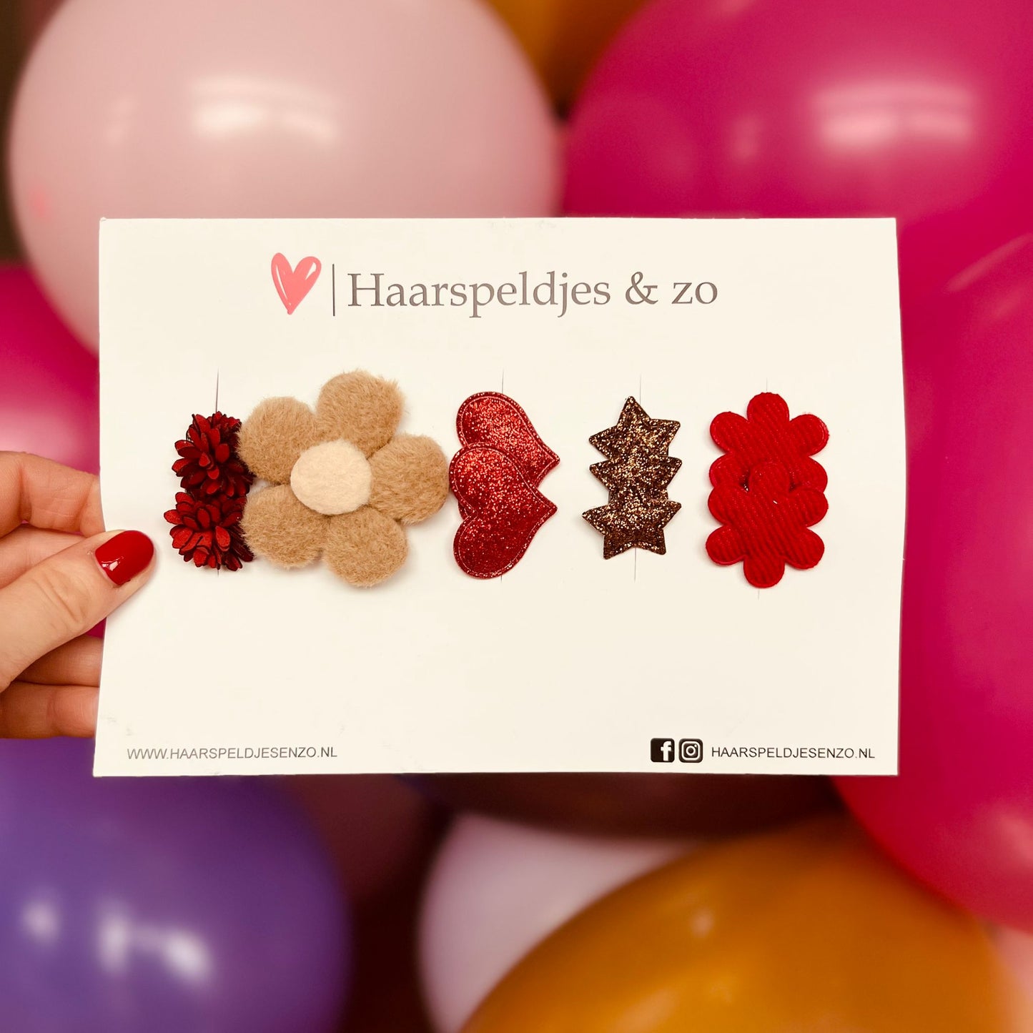 Pinces à cheveux antidérapantes - bébés - enfants - filles - lot de 73 - assorties - étoiles - cœurs - fleurs - rouge/marron