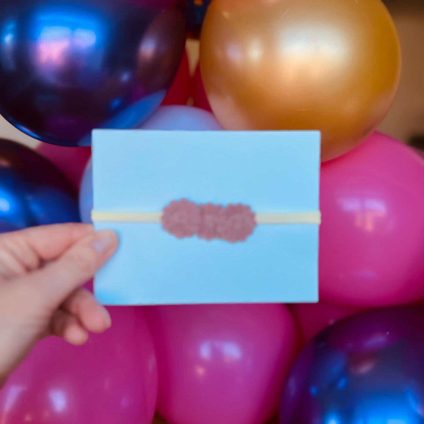 Bandeau bébé élastique à fleurs, couleur ivoire, rose pâle