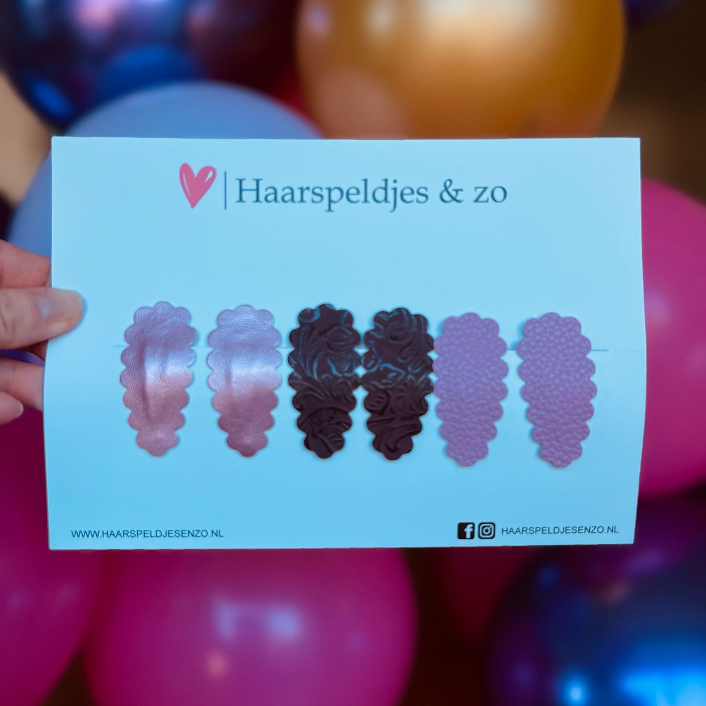 Haarspeldje Liz - golvend - setje - roze - paars - 4 cm speldjes