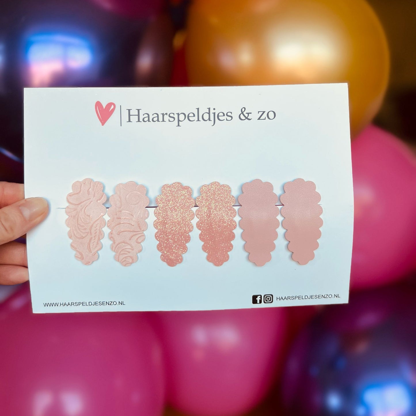 Haarspeldje Liz - golvend - setje - roze - 5 cm speldjes