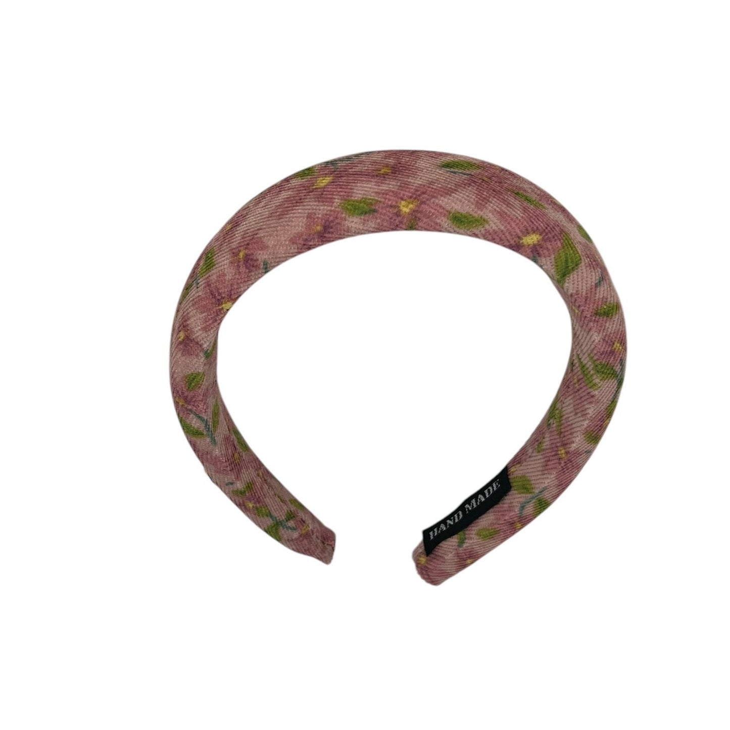Headband - fabric - retro - flowers - pink