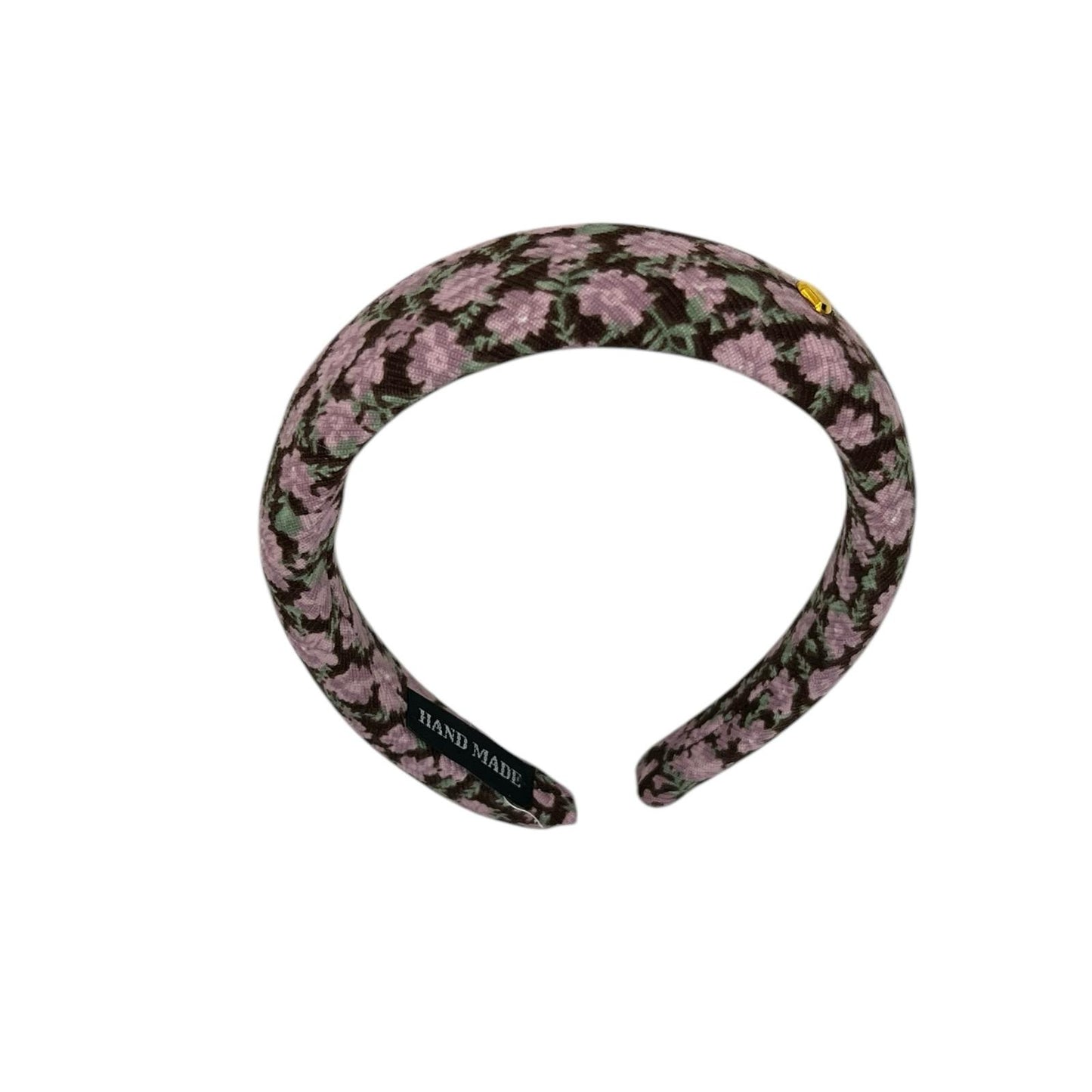 Bandeau - tissu - rétro - fleurs - violet/marron