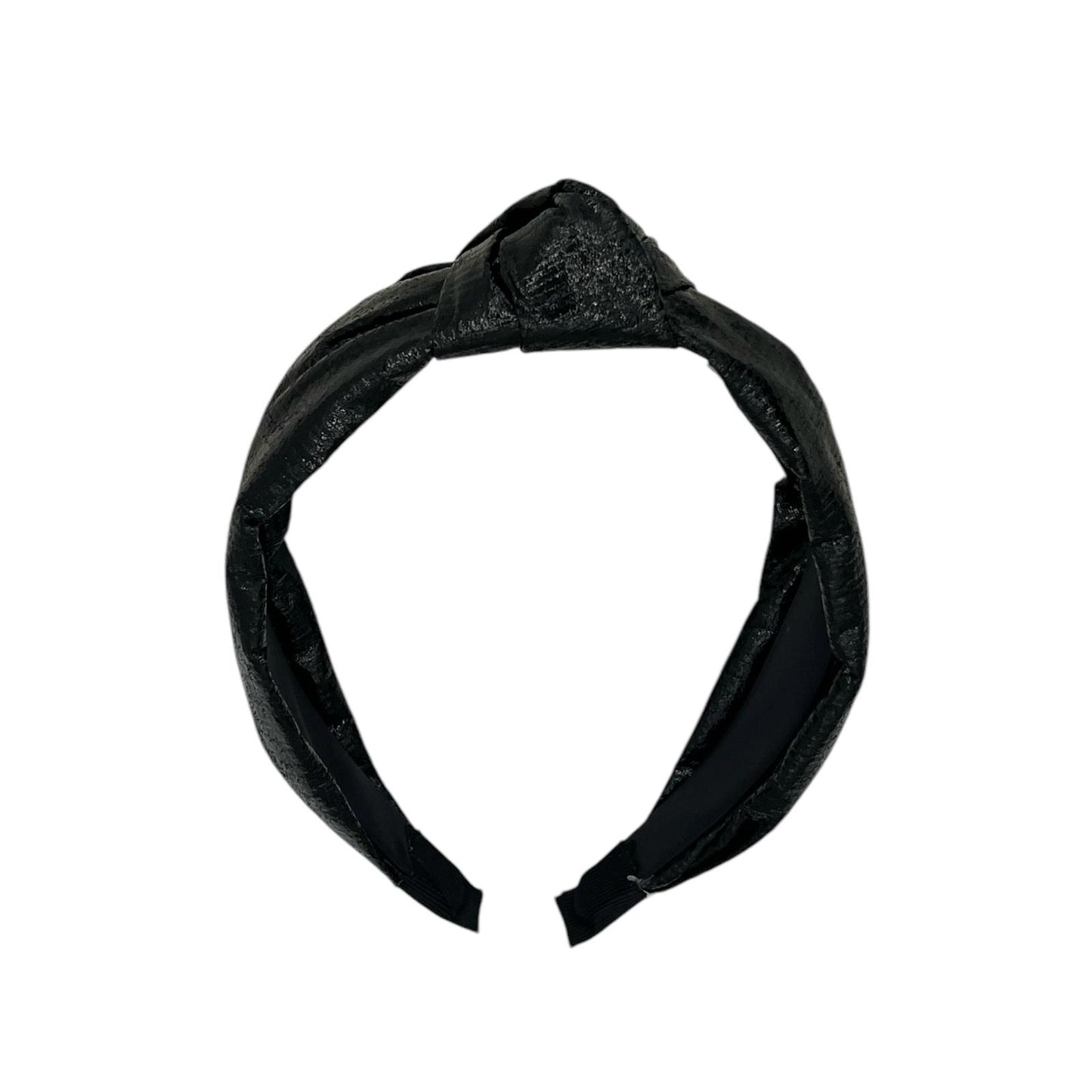Bandeau en tissu noir à nœud