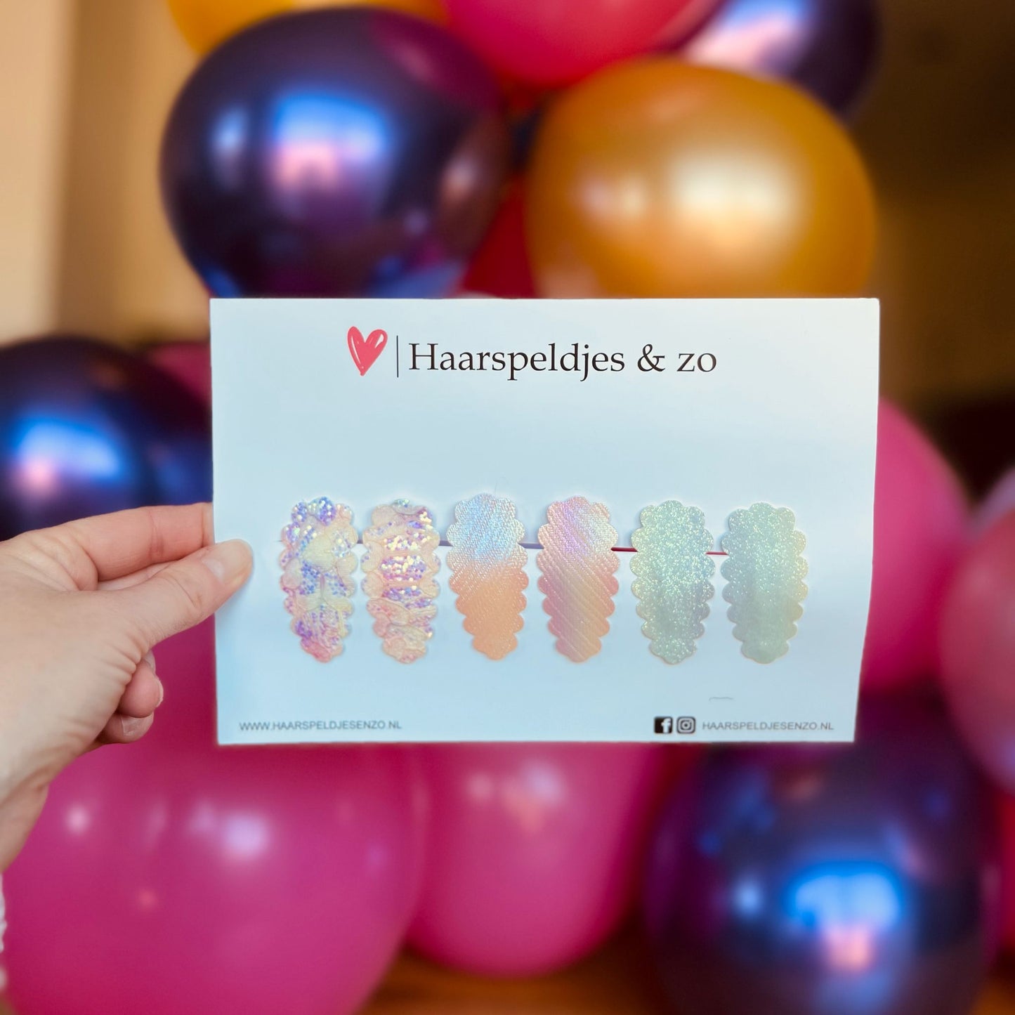 Haarspeldje Liz - golvend - setje - regenboog - 3 cm speldjes