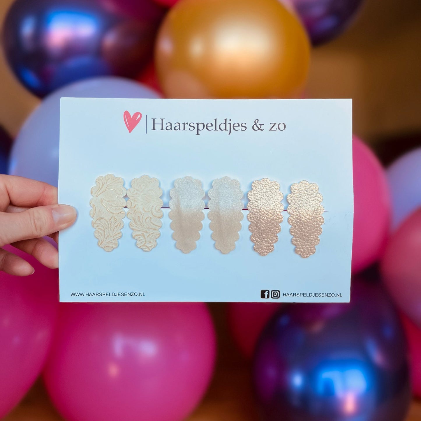 Haarspeldje Liz - golvend - setje - beige - 5 cm speldjes
