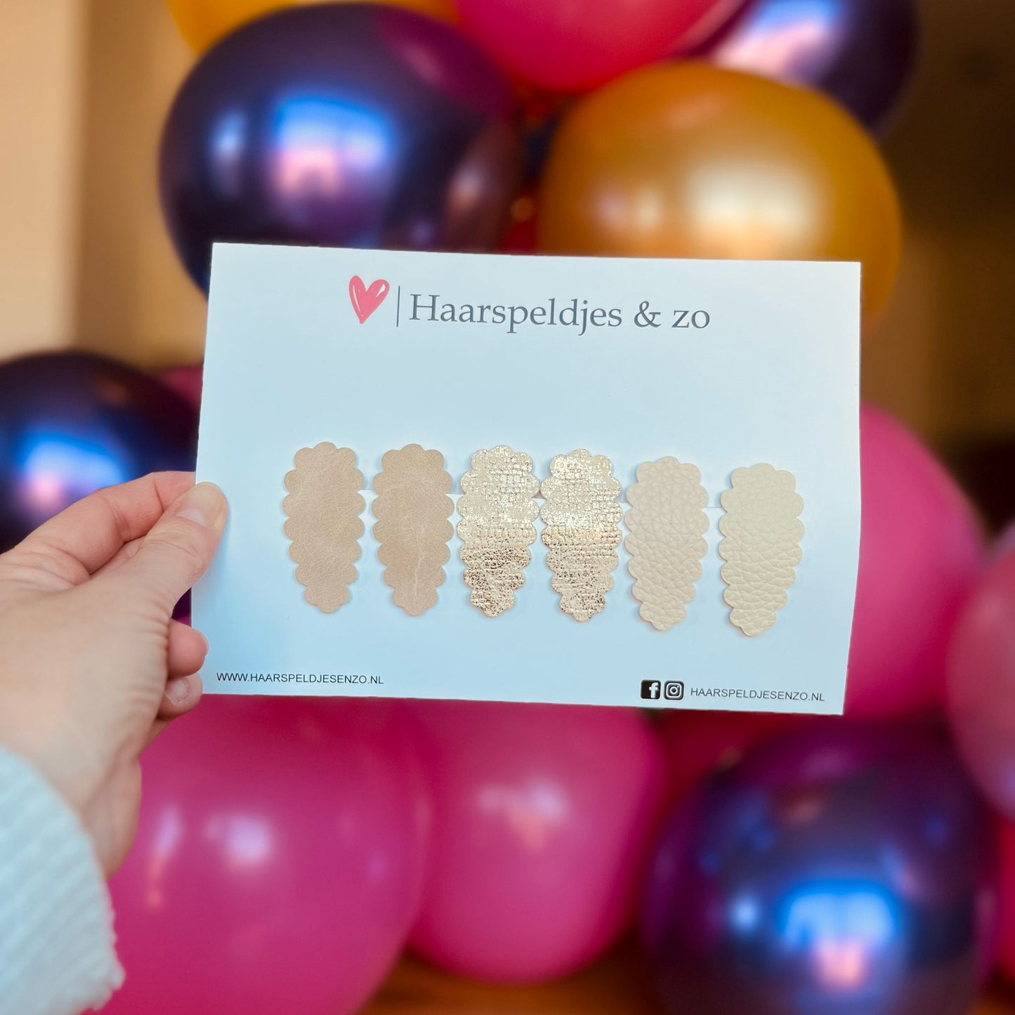 Pinces à cheveux Liz - ondulées - lot - beige - pinces de 5 cm
