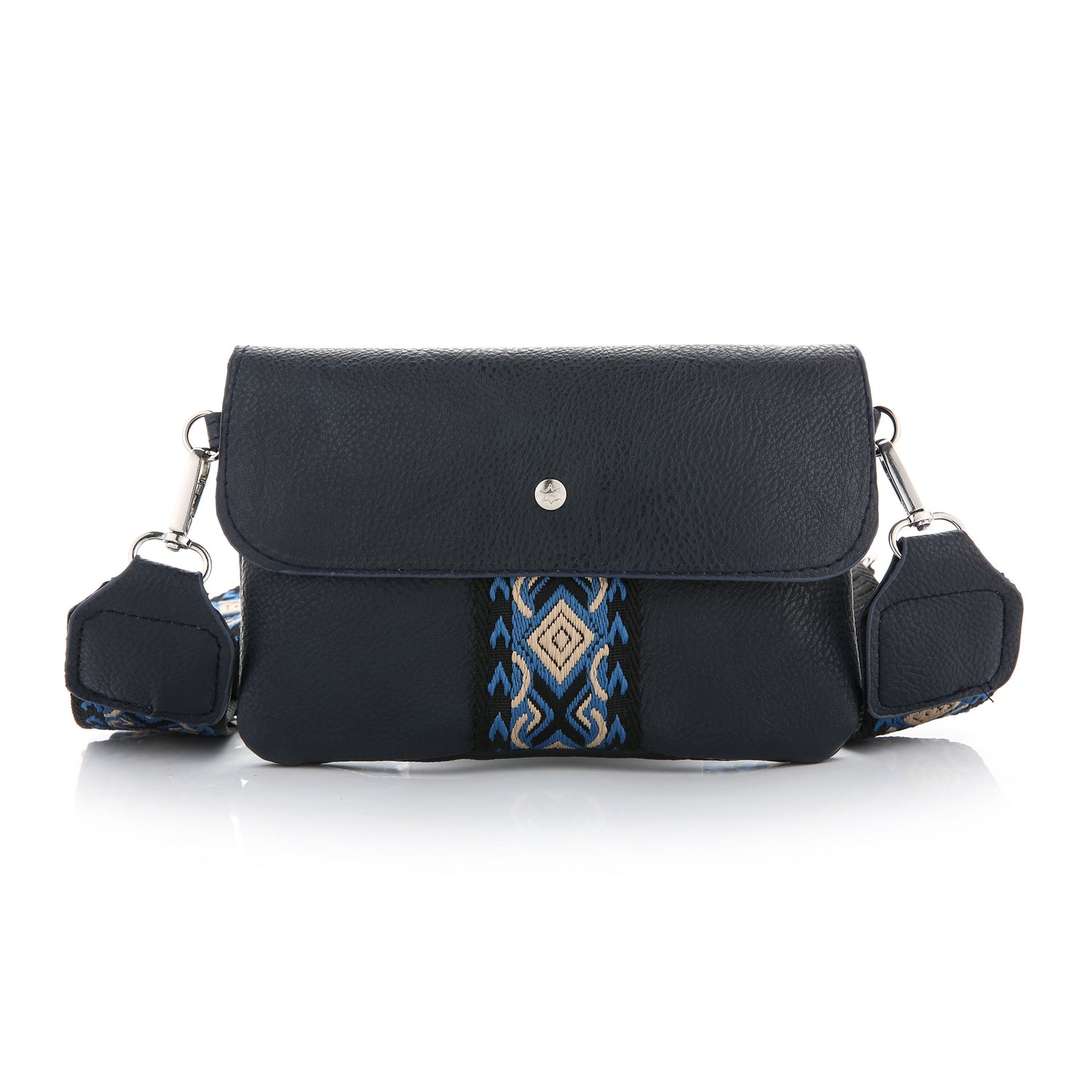 Schoudertas - tas van imitatieleer - navy - blauw