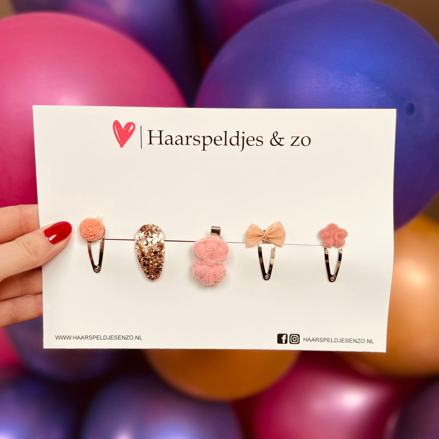 Try-out mix - application - mix of different pins - flowers - 3 cm pins - Christmas - holidays - shimmer - glitter - pink