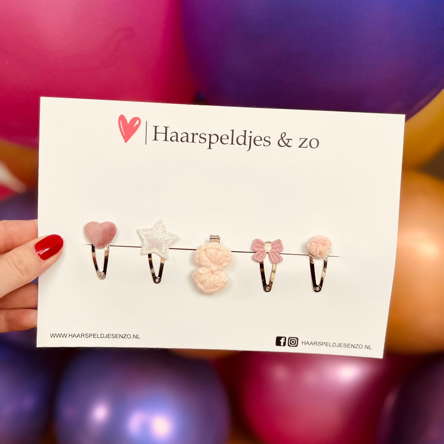 Try-out mix - application - mix of different pins - flowers - 3 cm pins - Christmas - holidays - shimmer - glitter - pink