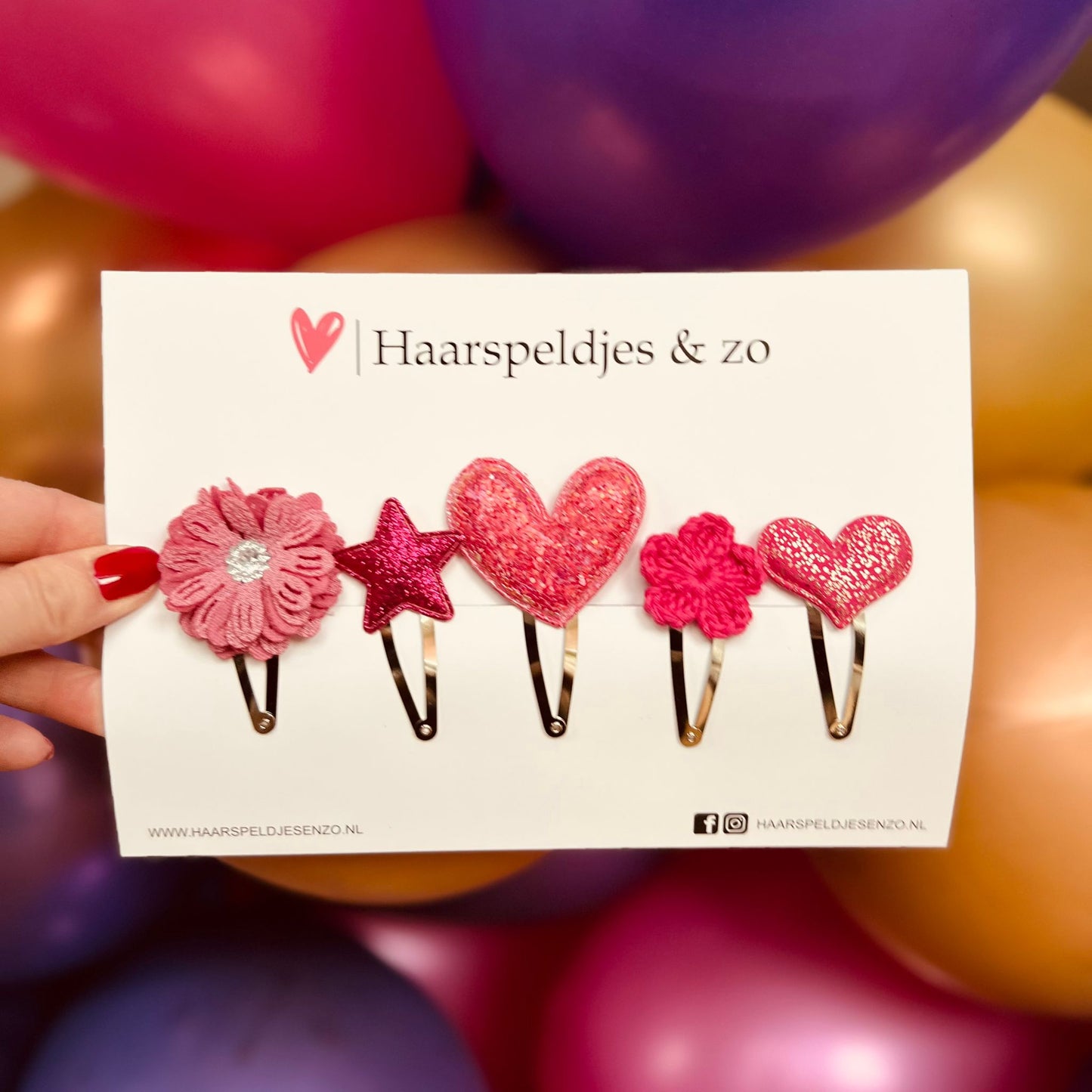 Mélange d'essai - application - mélange de différentes épingles - petites fleurs - épingles de 5 cm - Noël - fêtes de fin d'année - paillettes - brillant - rose