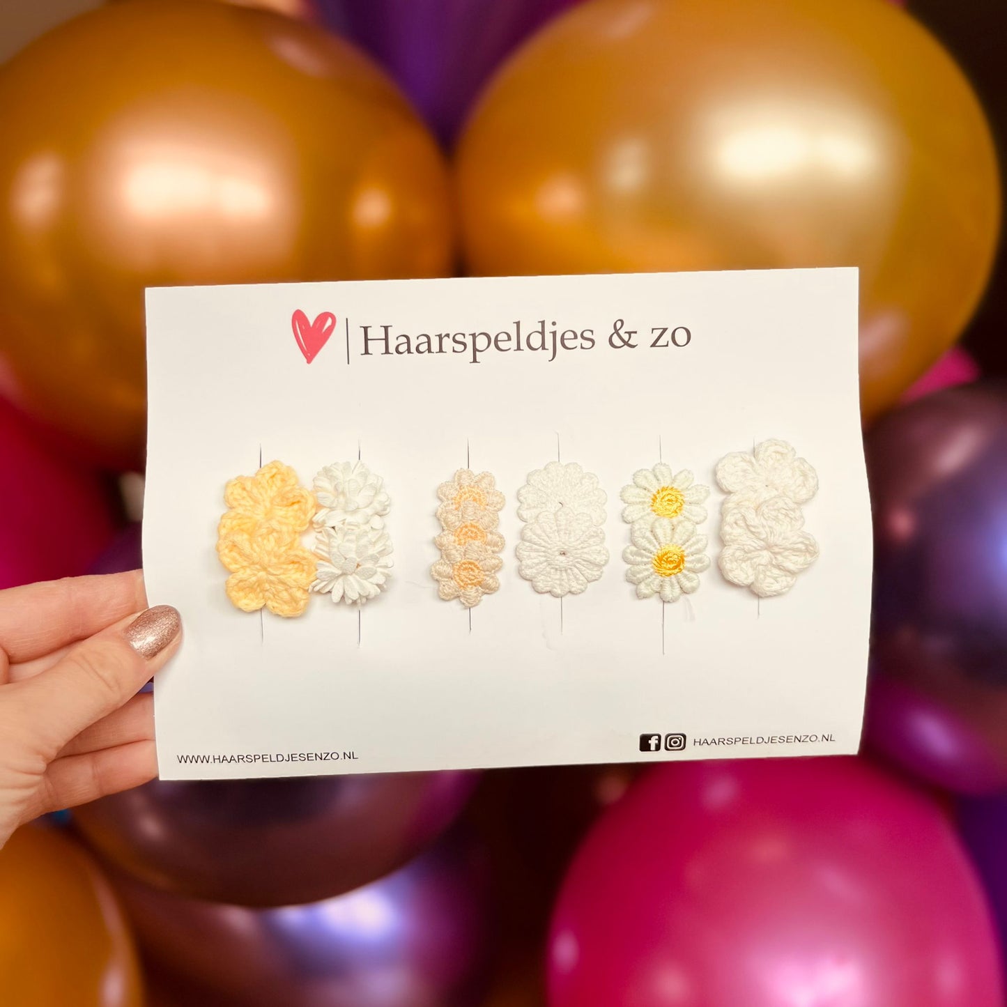 Haarspeldje antislip - baby's - kinderen - meisjes - mix - sterretjes - hartjes - bloemetjes - wit/geel