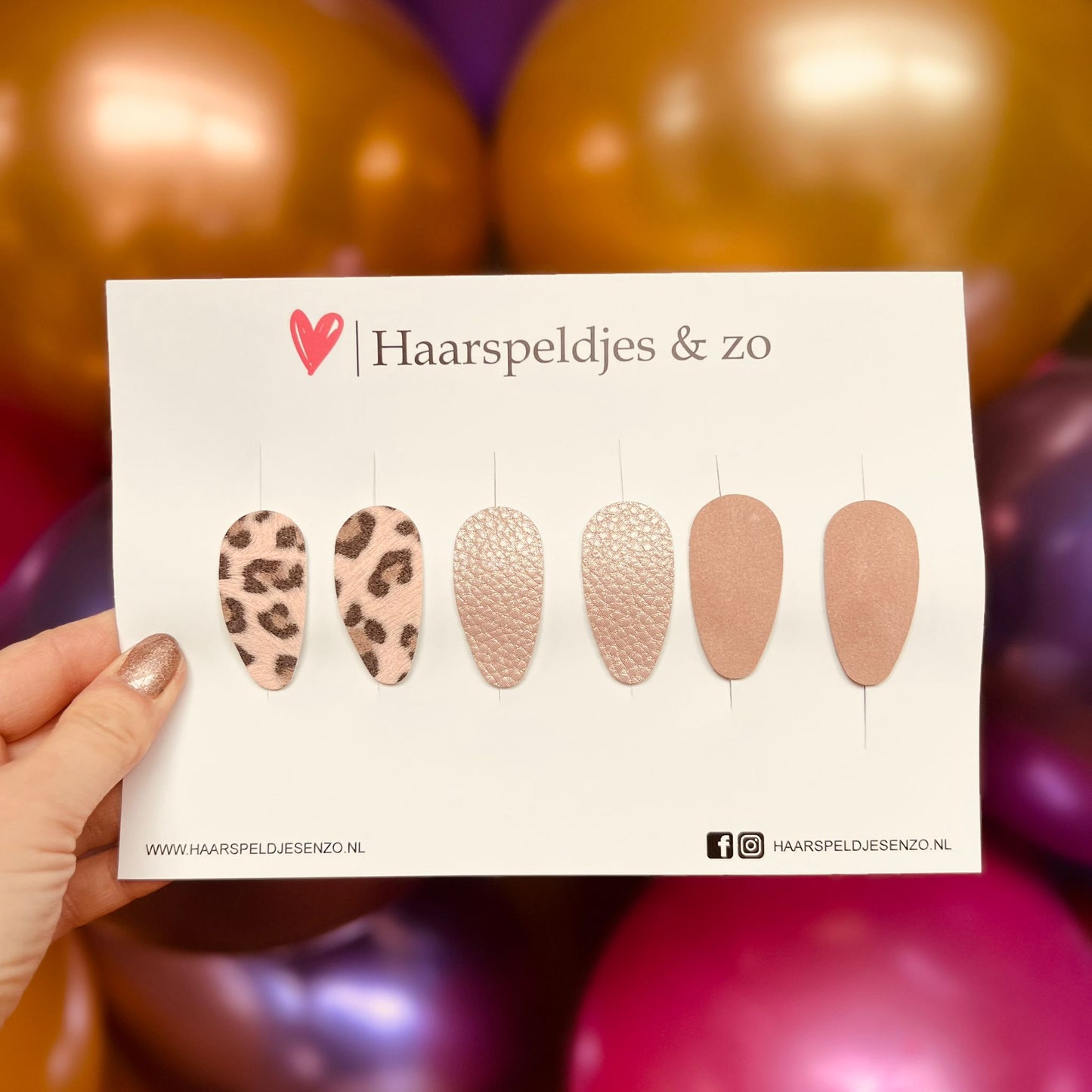 Haarspeldje antislip - baby's - kinderen - meisjes - mix - imitatieleer - roze