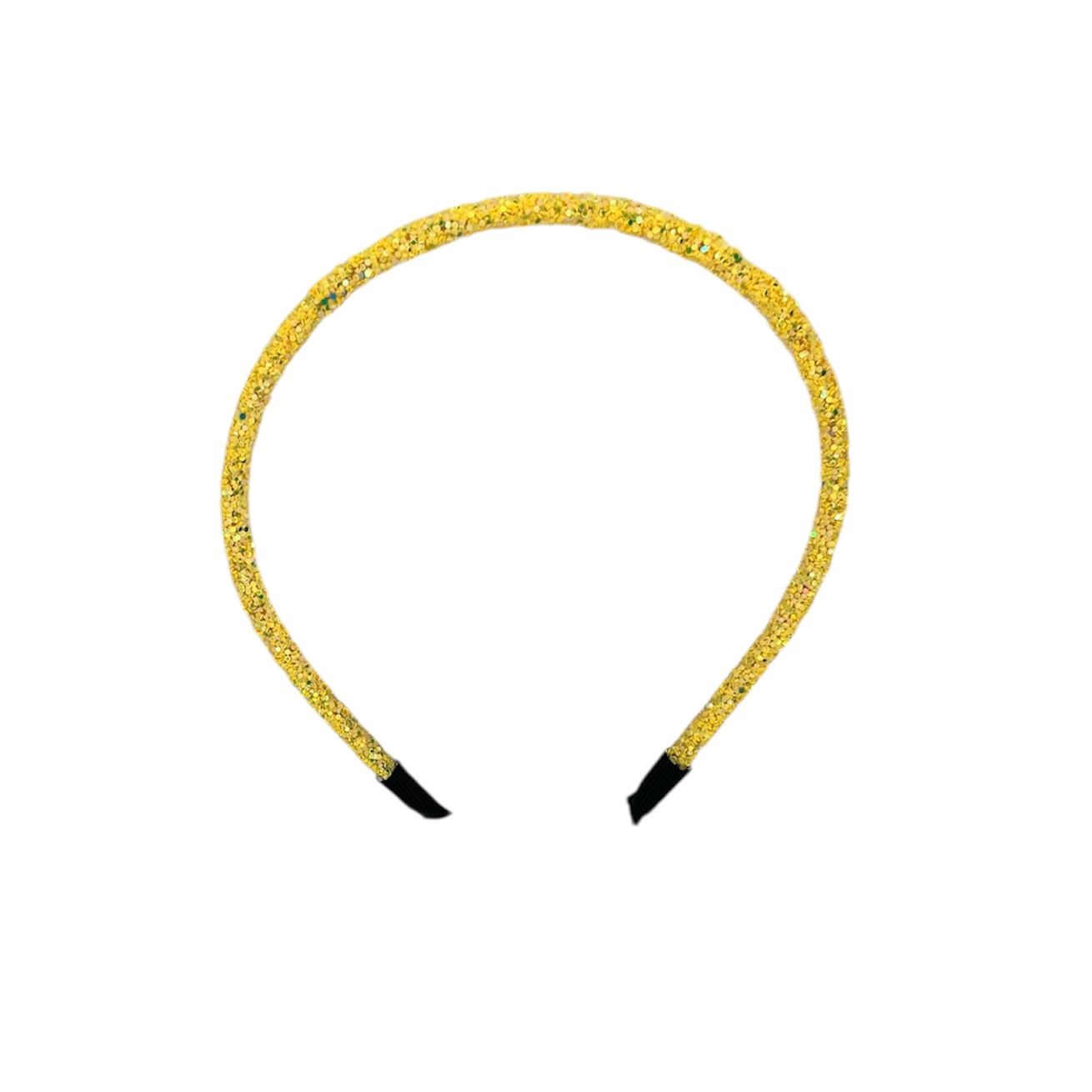 Diadeem - haarband - fashionable -haaraccessoire - kinderen - volwassenen - kerst - feestdagen - chunky - glitters - glimmend - geel