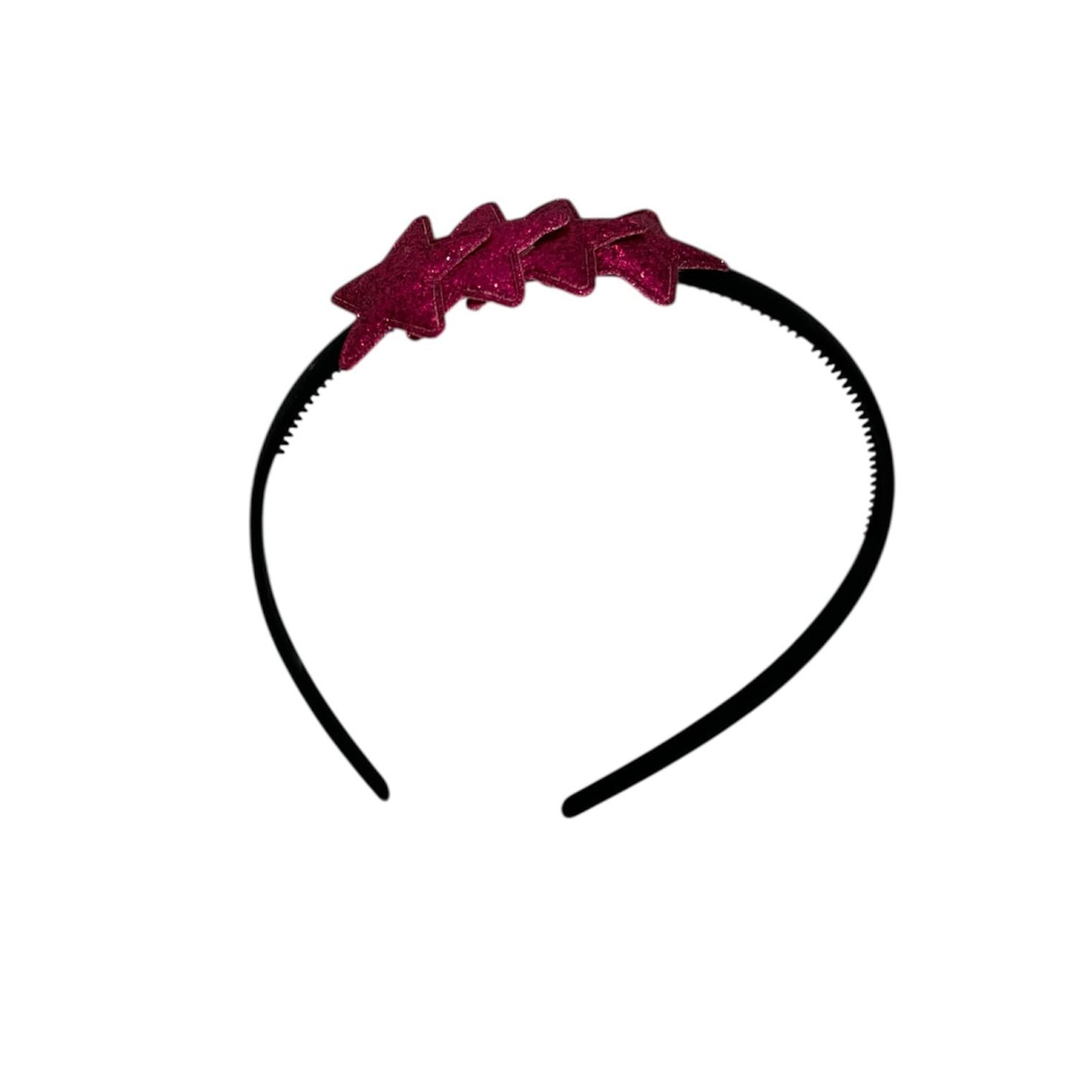 Diadeem met sterretjes - kerstcollectie - glitters - ster - roze - zwarte diadeem