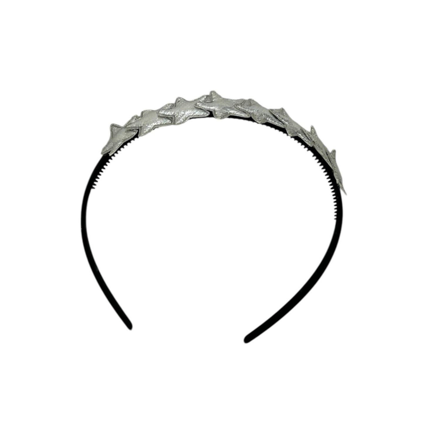 Diadeem met sterretjes - kerstcollectie - glitters - ster – zilver — Khaki diadeem