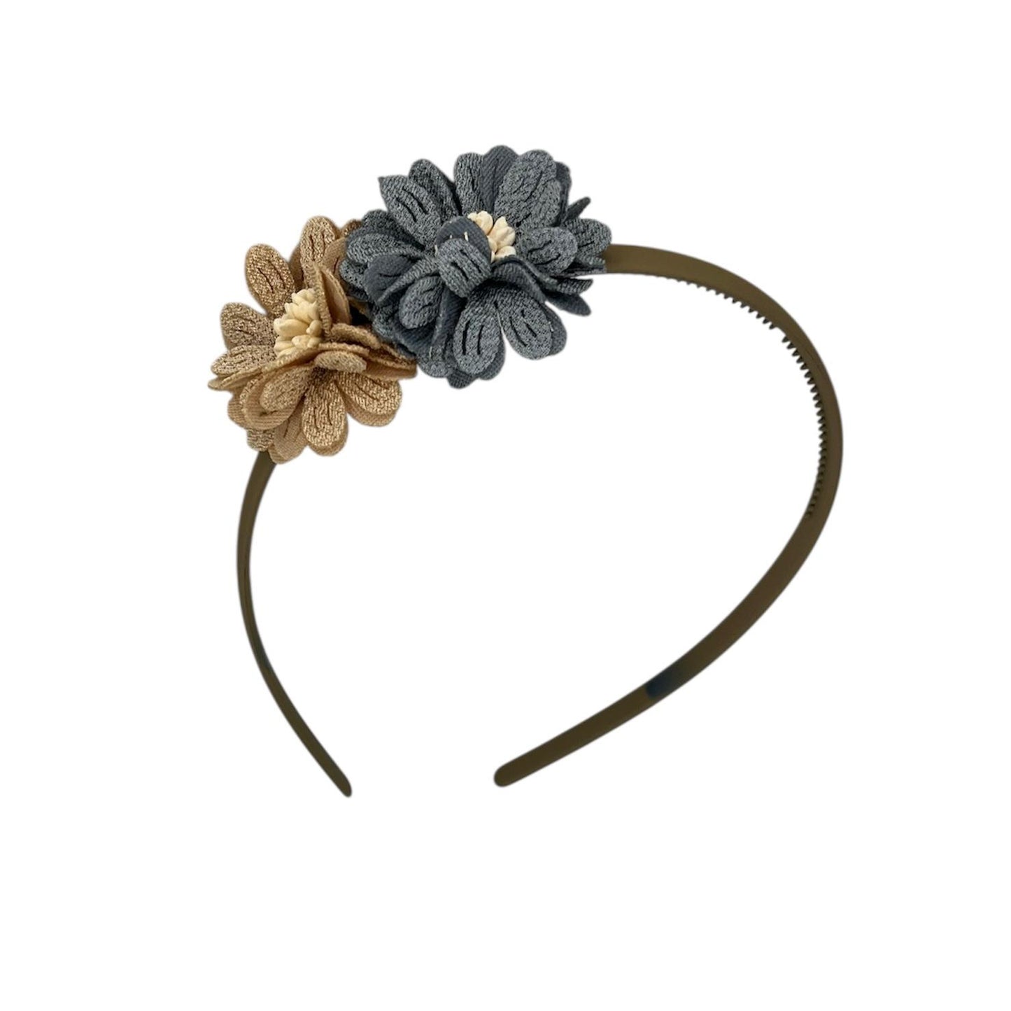 Tiara flower - blossom - flowers - khaki color tiara - khaki/grey