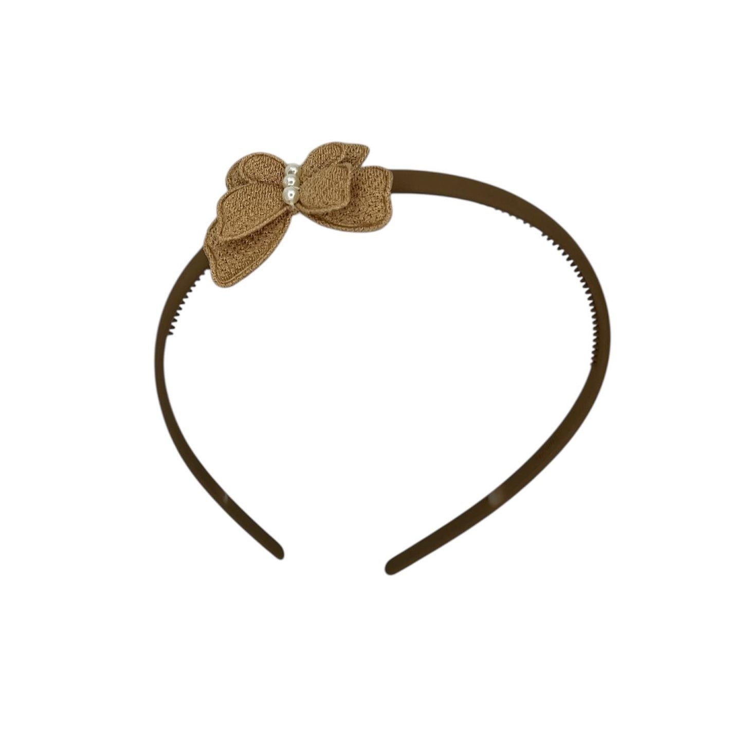 Diadem with butterfly - khaki diadem - khaki/brown