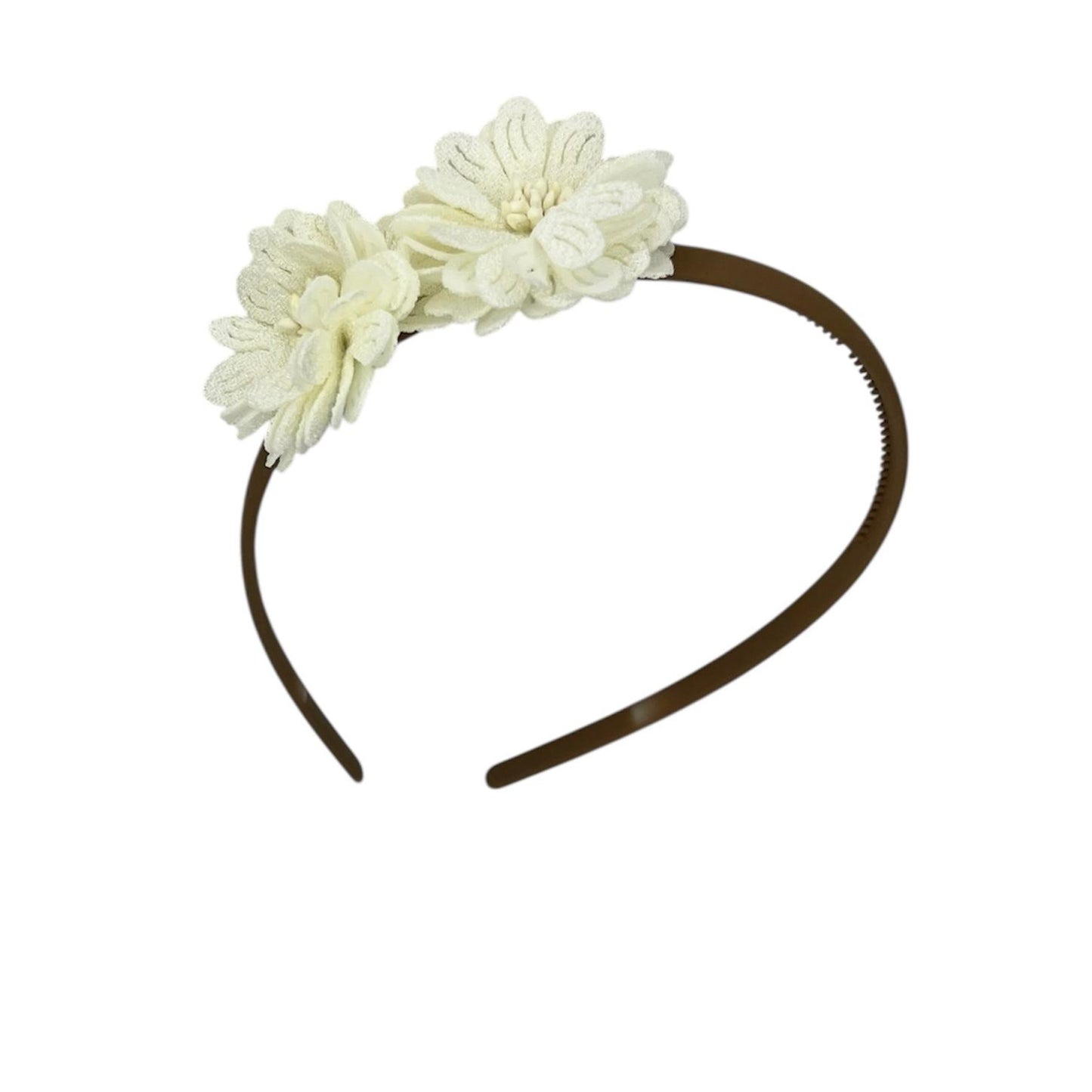Flower tiara - blossom - flowers - khaki color tiara - cream